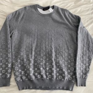 Louis Vuitton Men’s Sweater Gradient. Grey. Monogram. XL. Authentic.